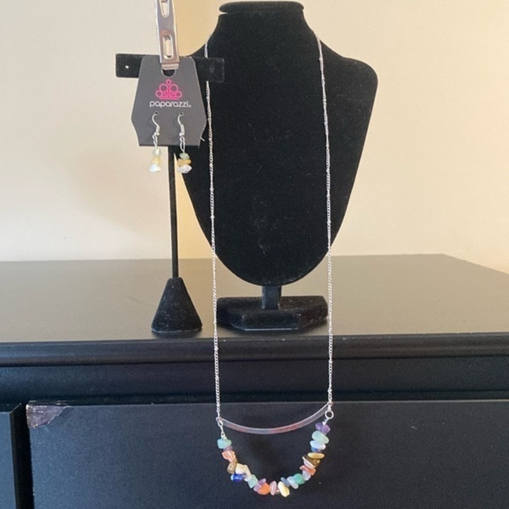 Paparazzi Silver Necklace with Beaded Accents
